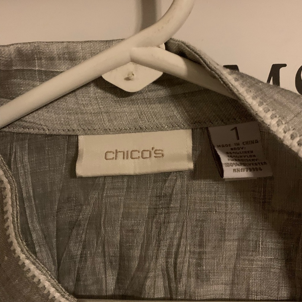 Elegant Gray Women's Jacket with Lace Detailing - Picture 3 of 3